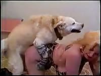 BBW getting fucked by her furry dog xxx