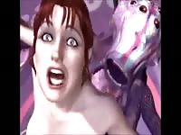 Hot hentai babe got banged by a sea creature