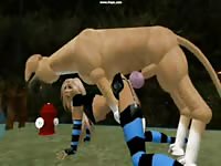 Big animal roughly fucks a blonde animated bestiality