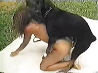 Outdoor anal animal sex with a horny slut
