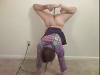 Brunette playing with her sex toys