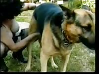 Dog got tamed and masturbated by beastie gal