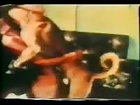 Dog licking and banging his owner's pussy beastiality porn