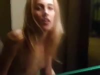 Teen sucks her best friend's hard dick