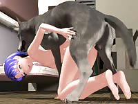Beastiality hentai with cute teen and dog