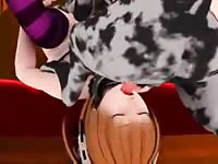 Cute anime chick on beastiality porn video