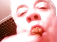 Fat ass scat lover pooping
