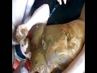 Human toilet loves shit all over her