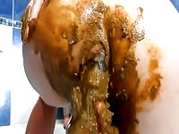 Slut fingering her ass with poop