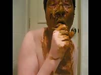 Foreigner eating his own shit