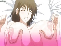 Busty hentai MILF receives a creampie