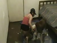 Masked slut offering her pussy to dog porn