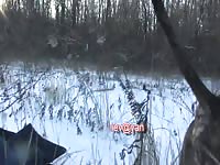 Outdoor dog porno in the snow