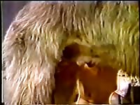 Petite whore on homemade dog sex