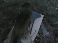 Dog fucks a helpless beastie gal
