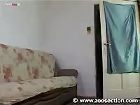 Teen couple have threesome with dog