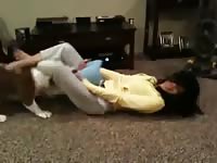 Dog force beastiality her owner