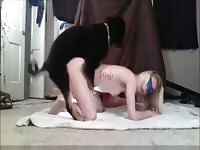 Blonde whore got banged by a dog xxx