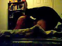Big ass babe takes on a k9 dog dick