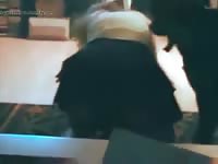 Dostyle fuck on the kitchen's floor