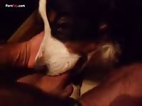 Deepthroat session with dog porno