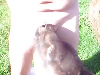 Goat enjoys deepthroating a fat man amateur beastiality