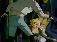 Busty manga chick got banged by a villain