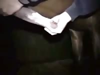 Man deepthroating a horse xxx cock