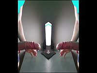 Gay masturbating his swollen dick