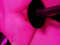 Scat whore uses a dildo to shit herself